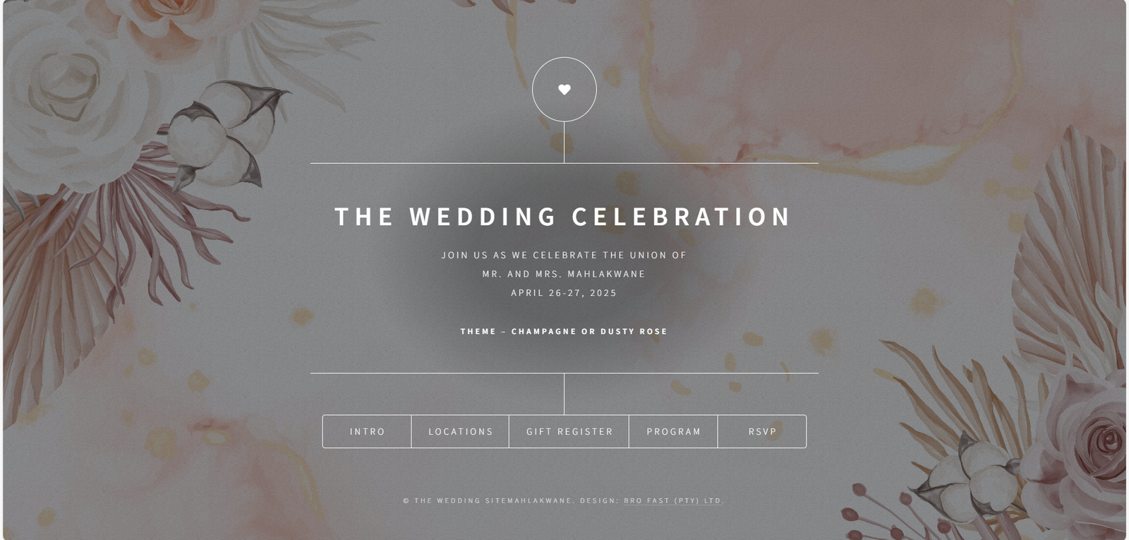 Online Wedding Invite Mr & Mrs Mahlokwane